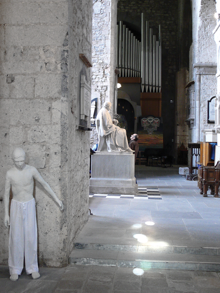 Sculpture of a boy inside the Limerick Cathedral 2007