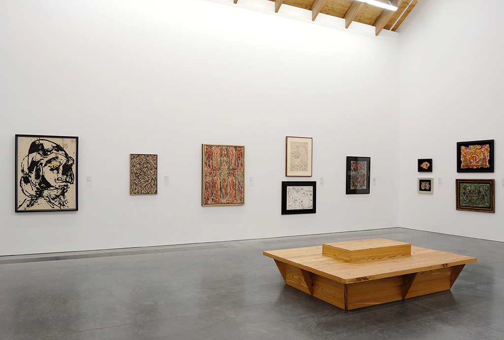 instalaltion view with paitings by Ossorio and Pollock